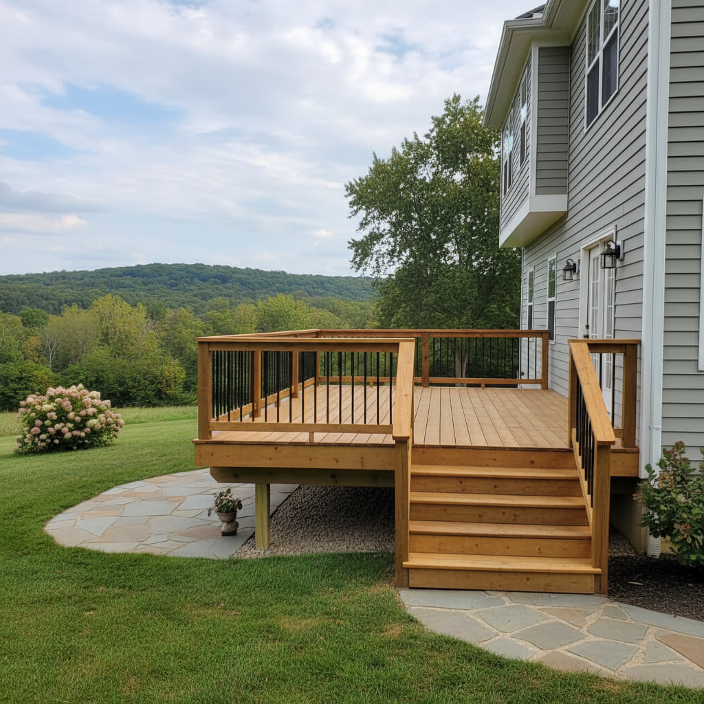 Completed deck repair work at a residential property in Zanesville, OH