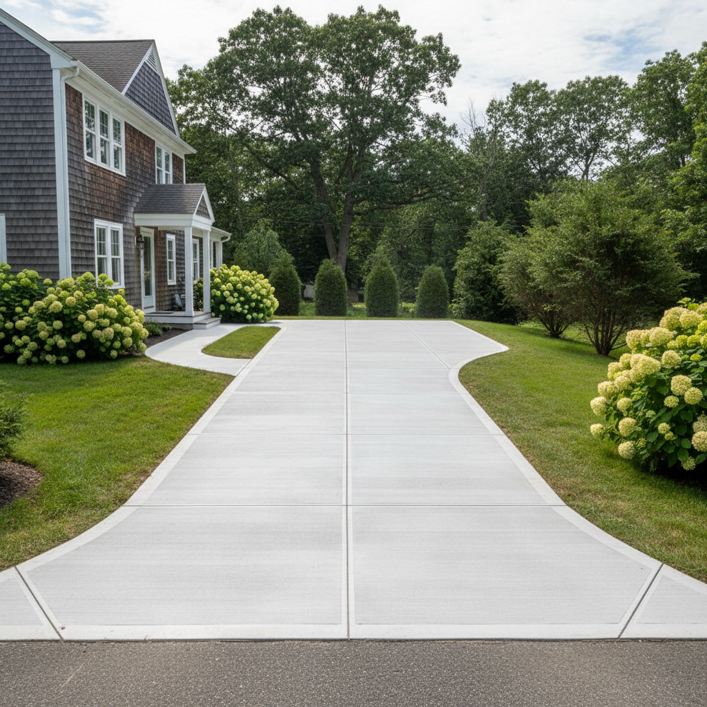 Completed concrete repair work at a residential property in Warwick, RI