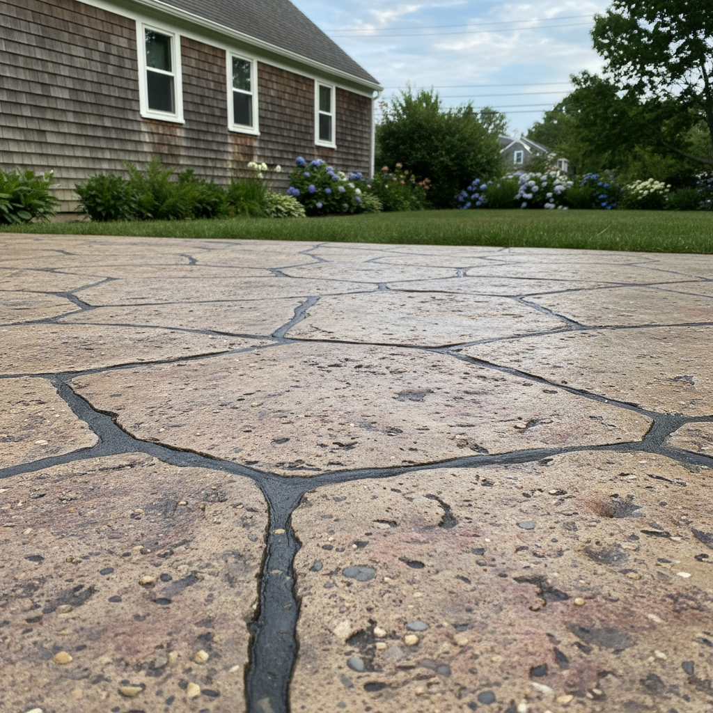 Completed concrete installation work at a residential property in Cranston, RI