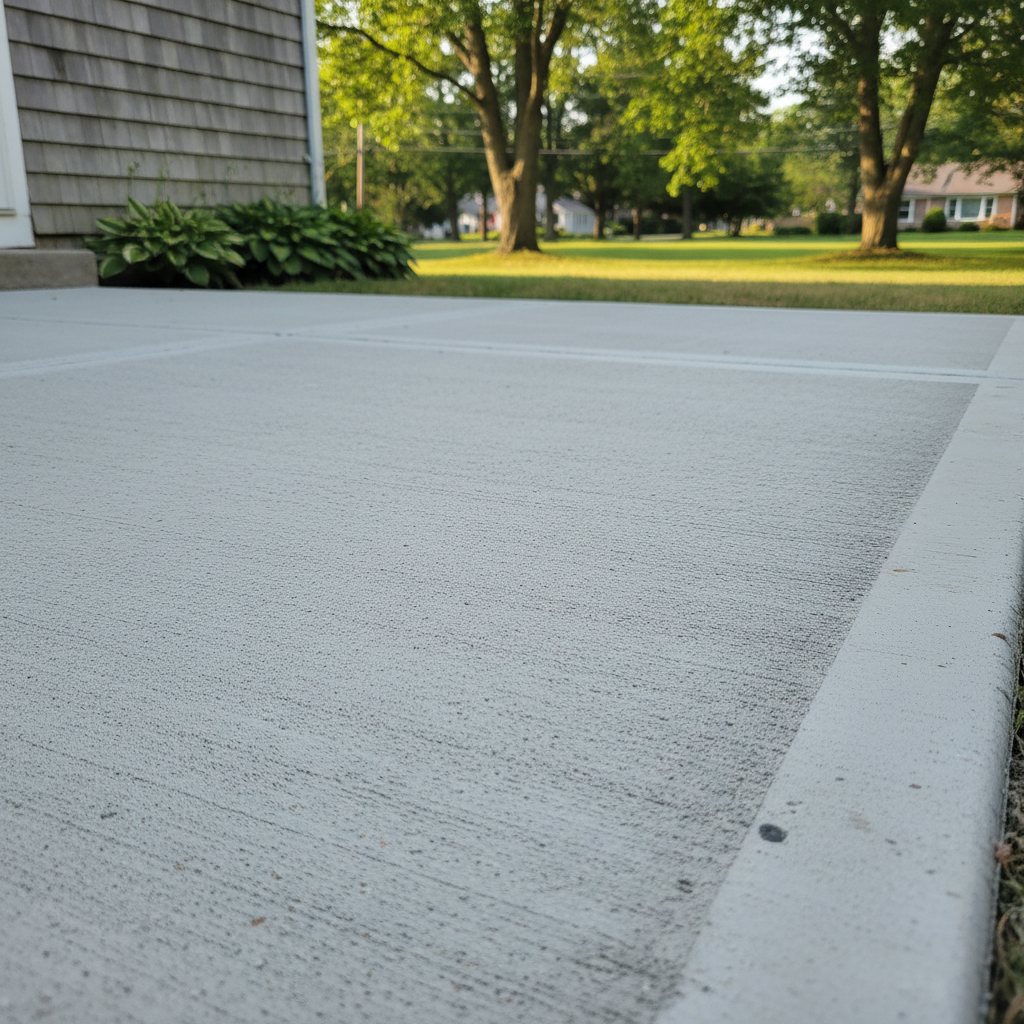 Completed concrete installation work at a residential property in Cranston, RI
