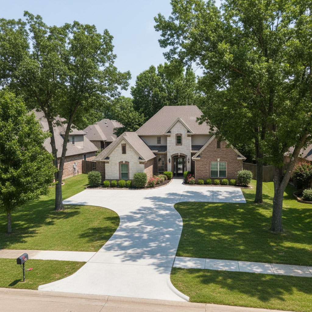 Completed concrete flatwork work at a residential property in Broken Arrow, OK