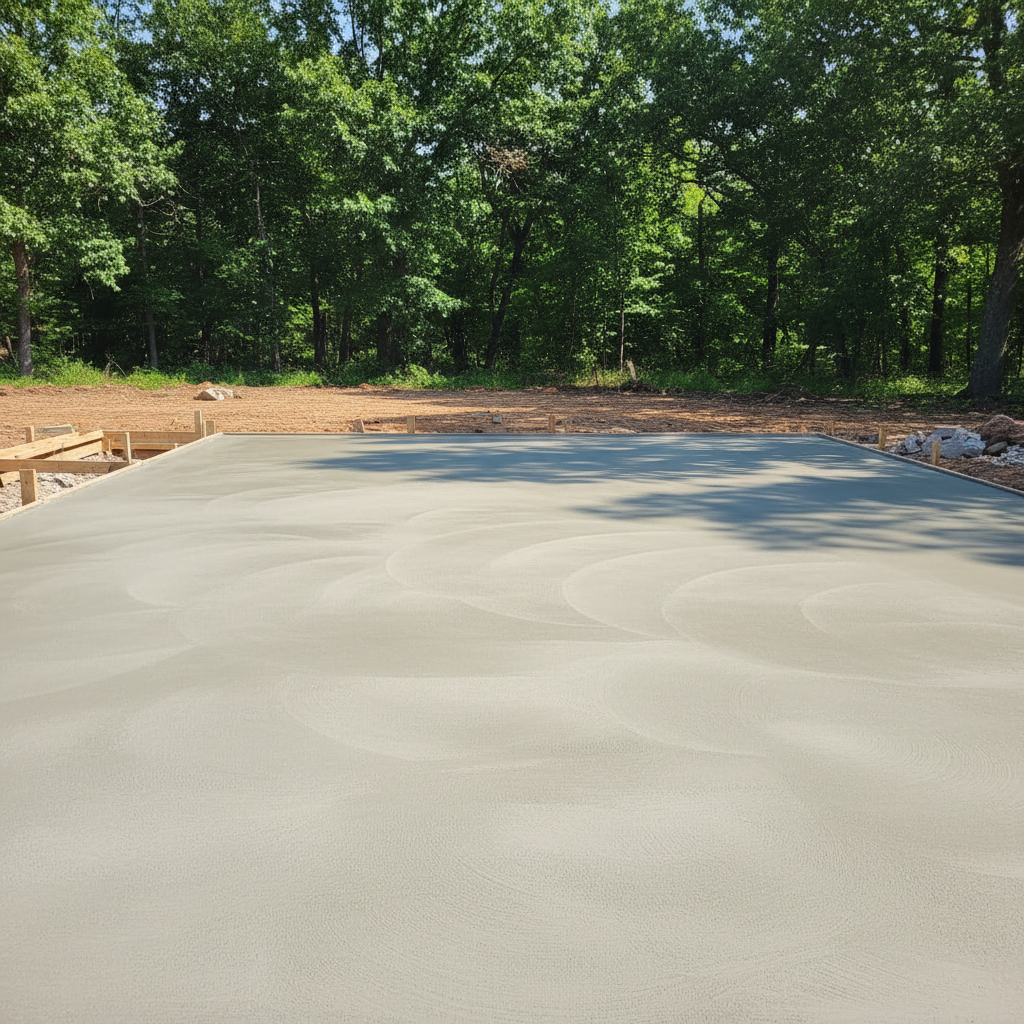 Completed concrete foundations work at a residential property in Broken Arrow, OK