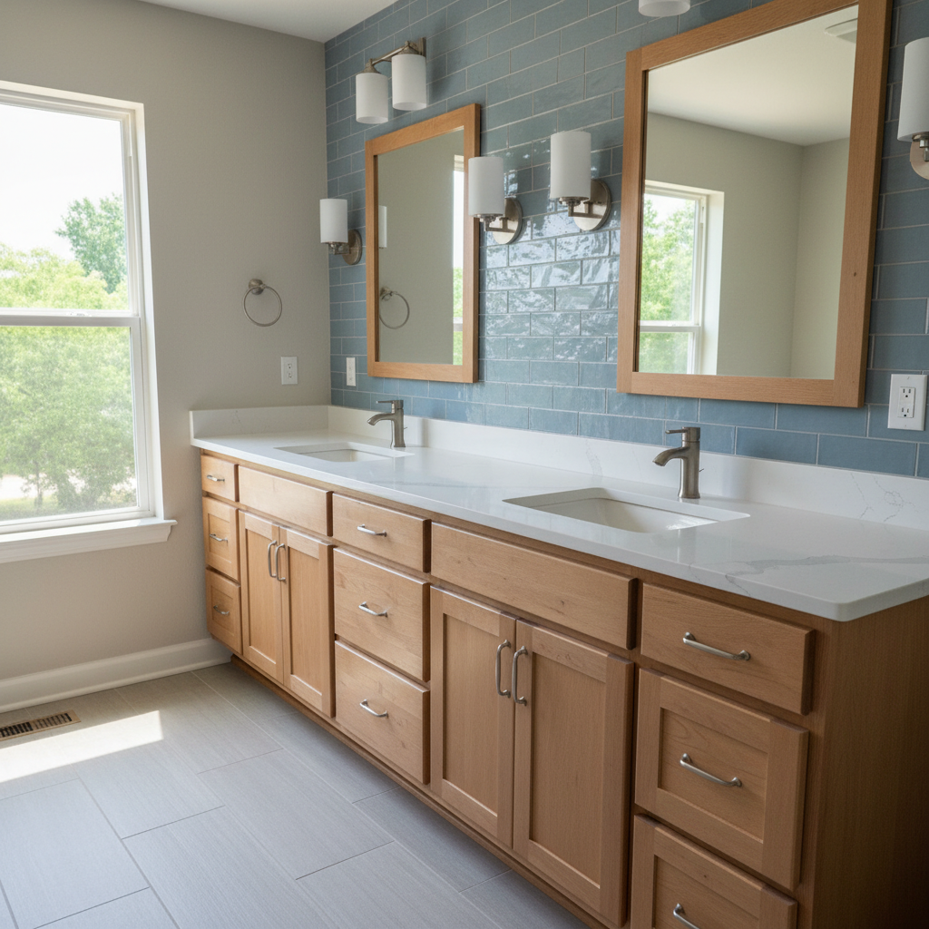 Completed vanity and sink installation work at a residential property in Owasso, OK