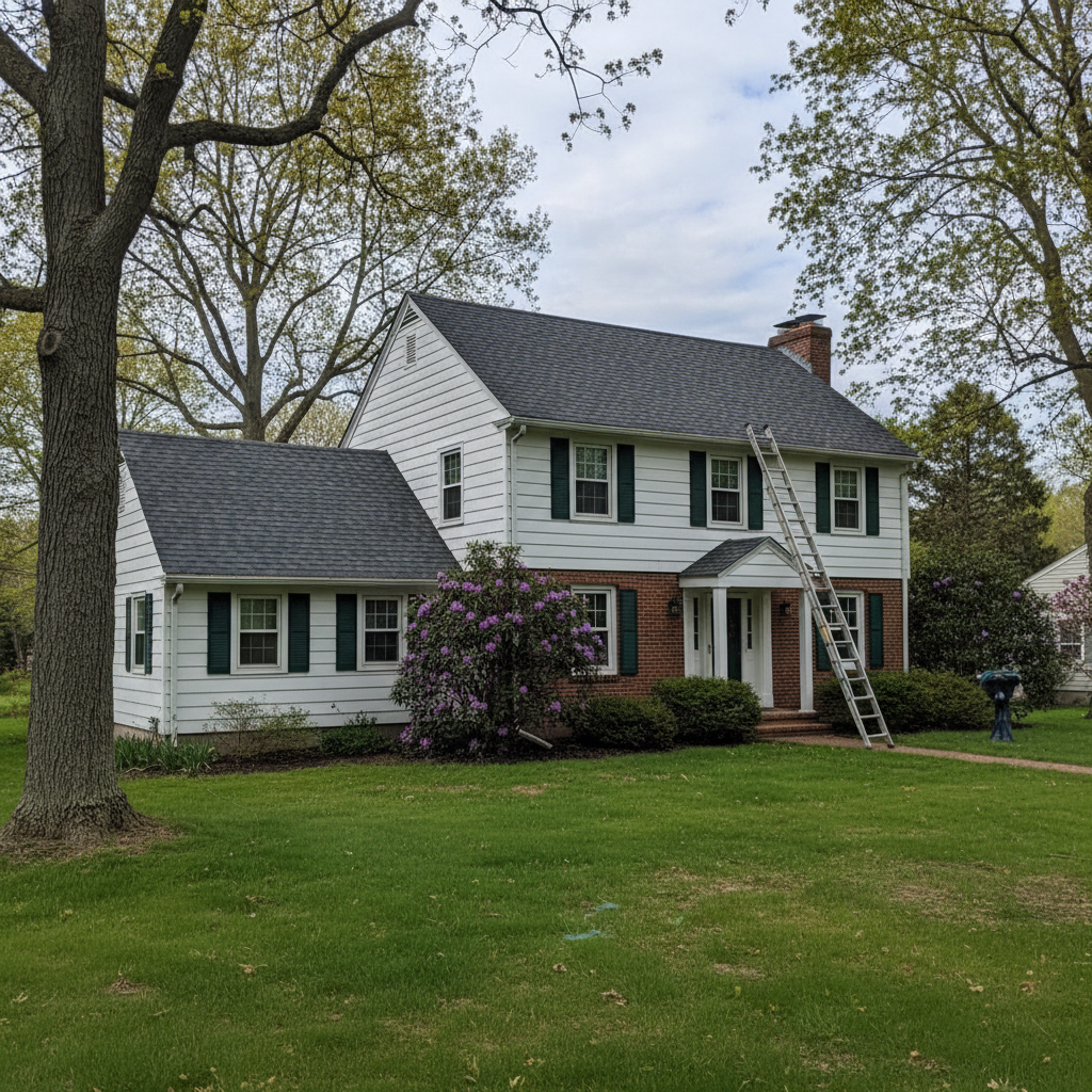 Completed roof inspection work at a residential property in East Greenwich, RI