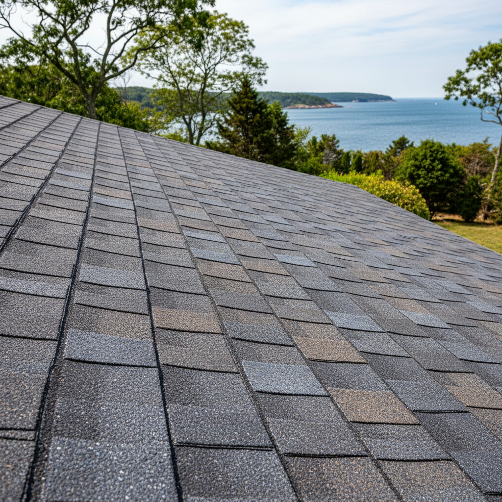 Completed roof installation work at a residential property in Bristol, RI