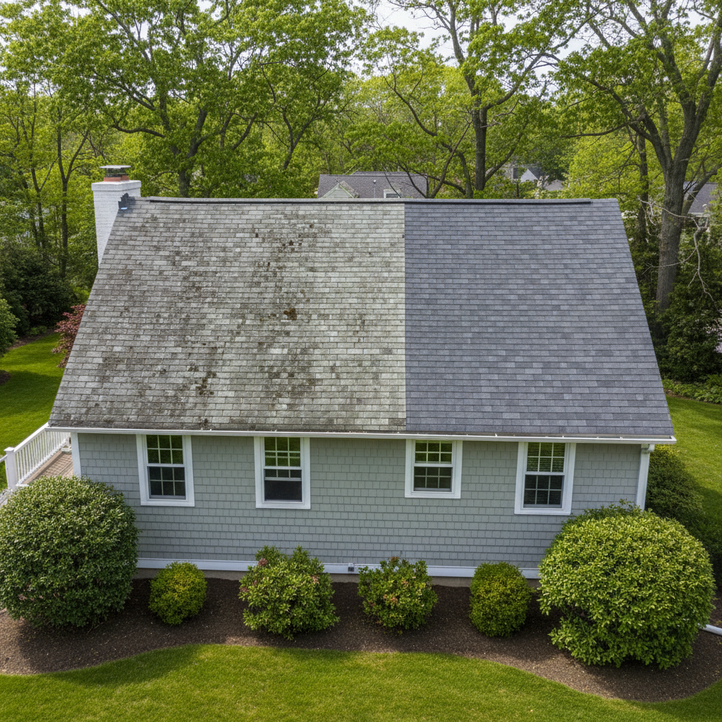 Completed roof repair work at a residential property in Barrington, RI