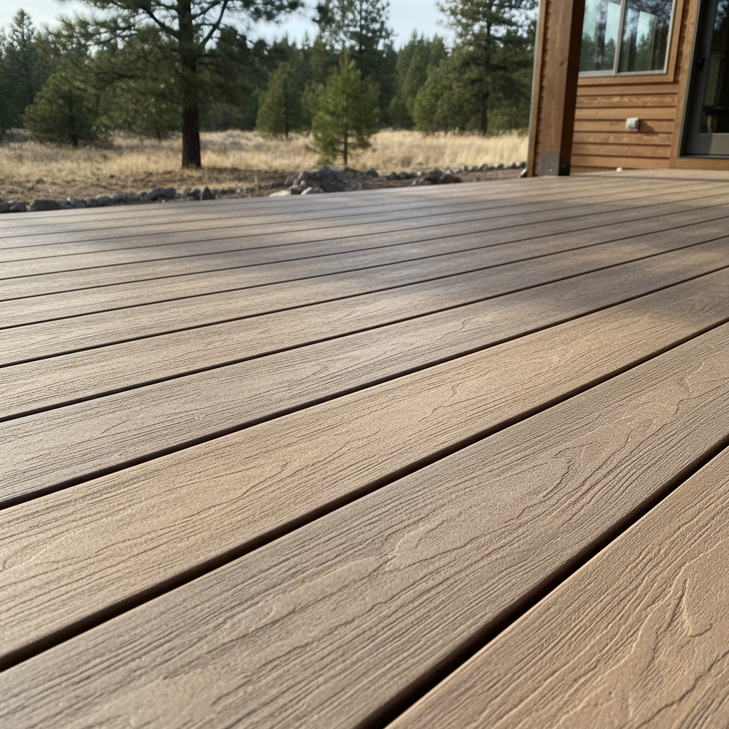 Completed trex decks work at a residential property in Bend, OR