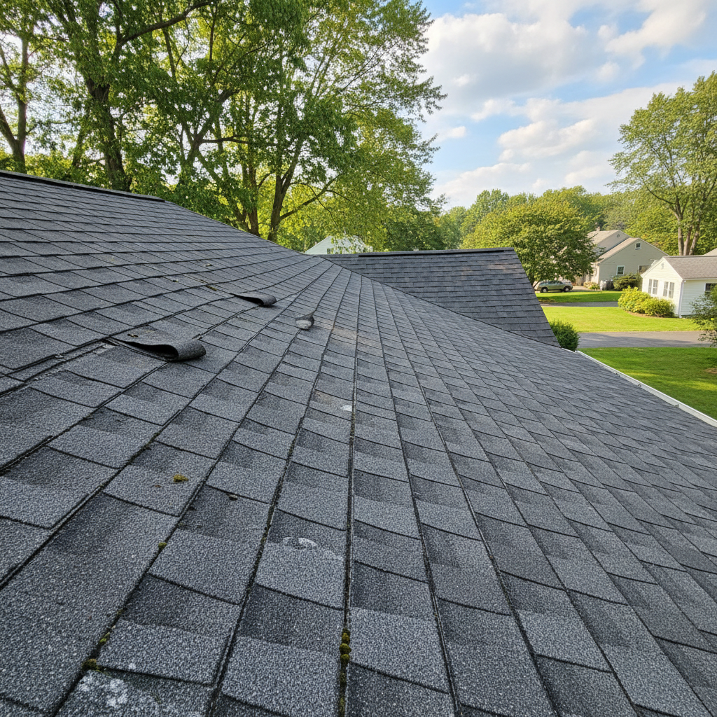 Completed roof repair work at a residential property in Barrington, RI
