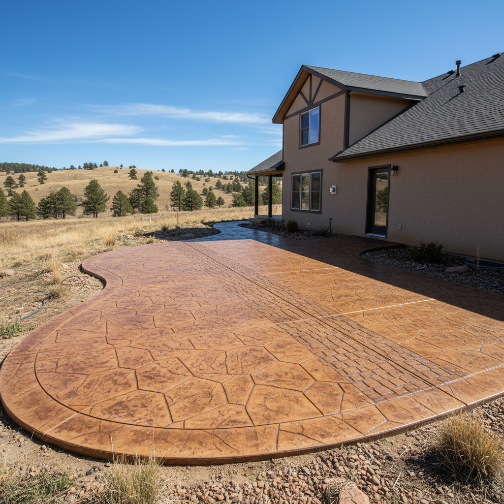Completed stamped concrete work at a residential property in Rapid City, SD