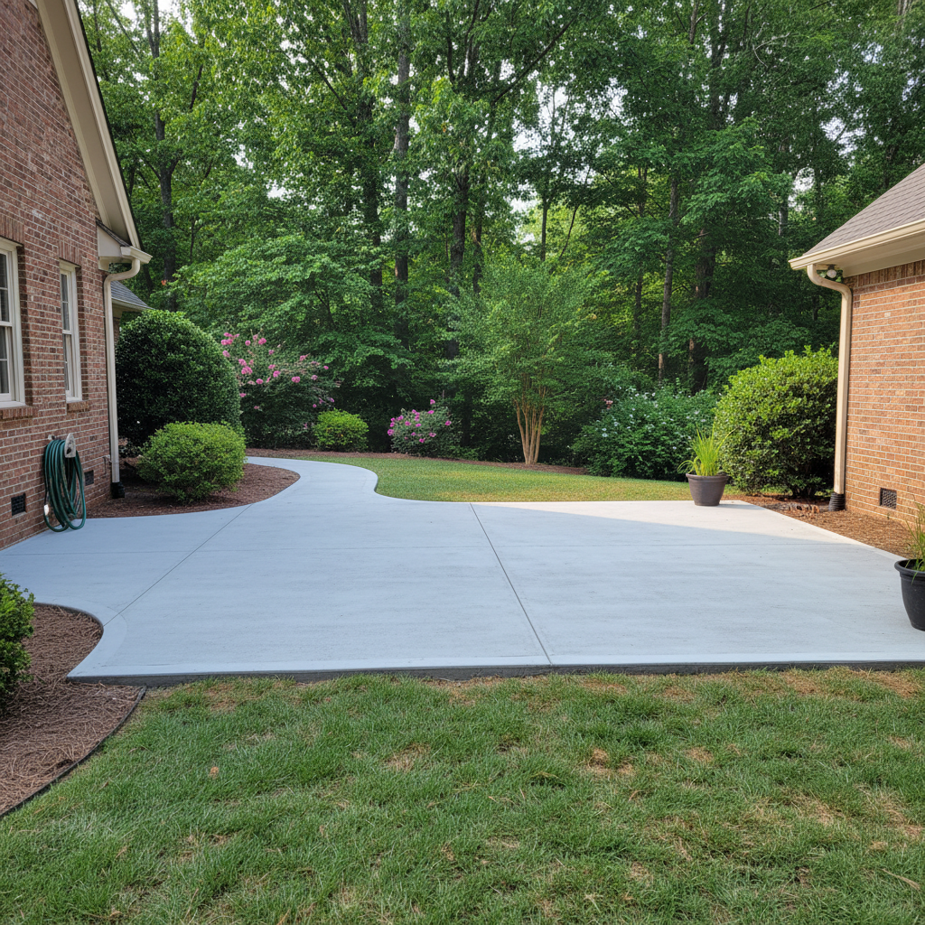 Completed concrete flatwork work at a residential property in Mountain Brook, AL
