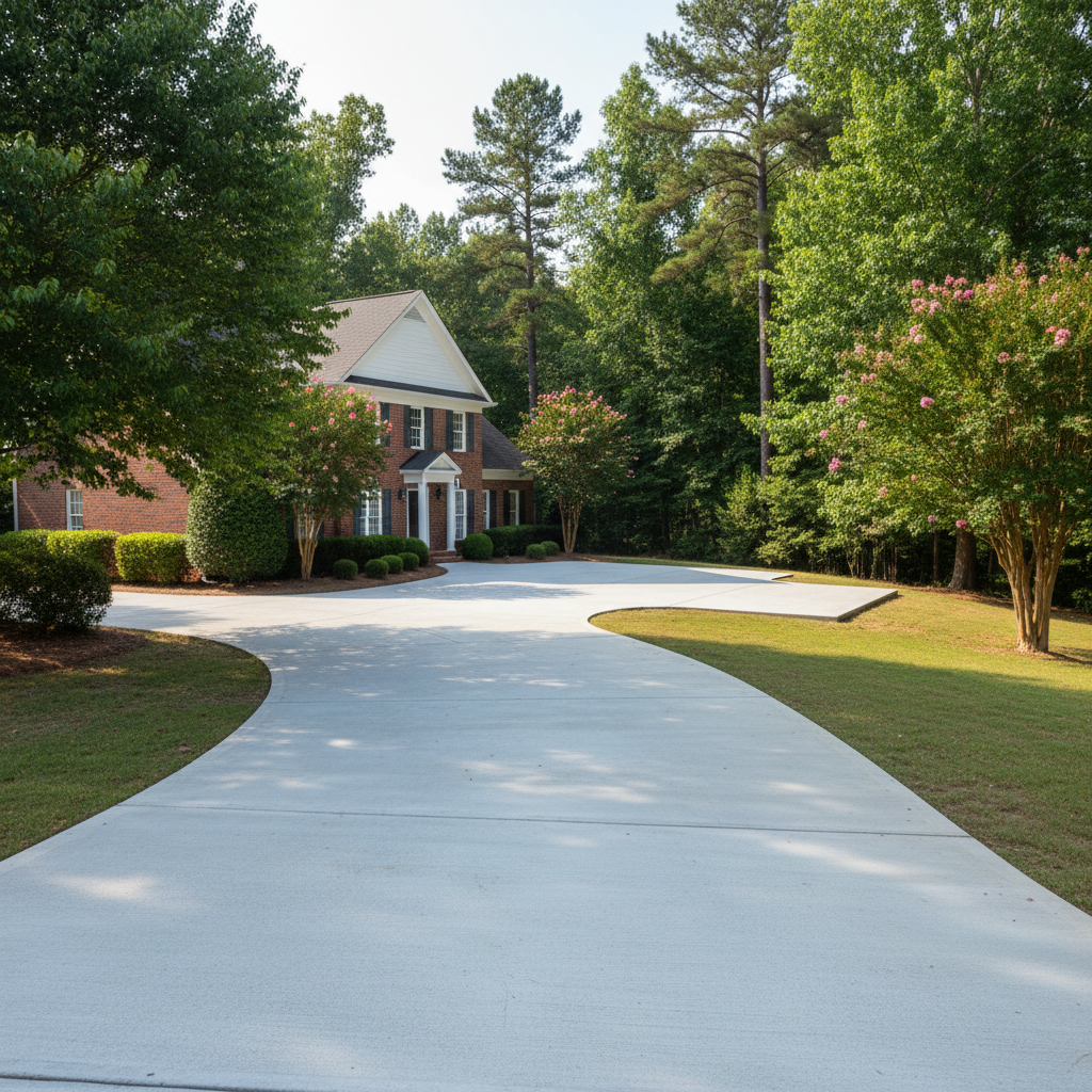 Completed concrete flatwork work at a residential property in Hoover, AL