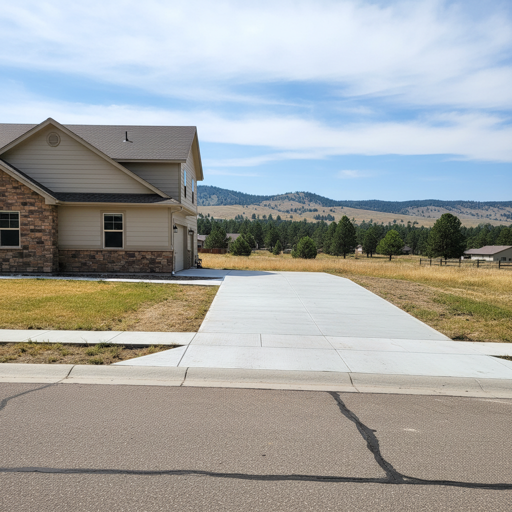 Completed concrete repair work at a residential property in Sturgis, SD