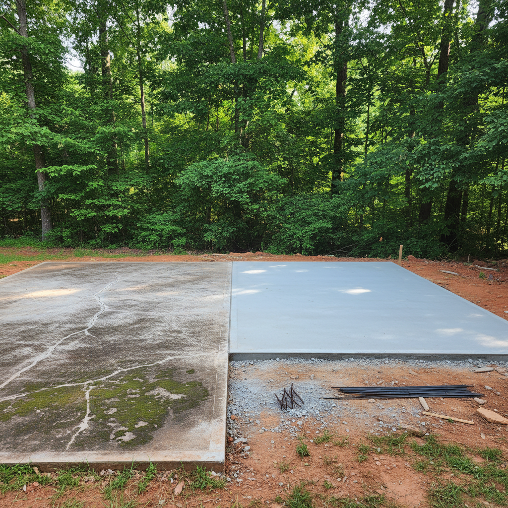 Completed concrete foundations work at a residential property in Hoover, AL