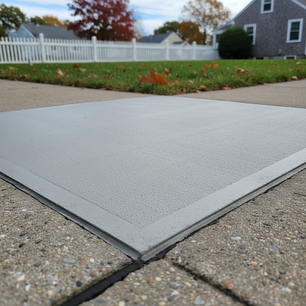Completed concrete repair work at a residential property in Bristol, RI