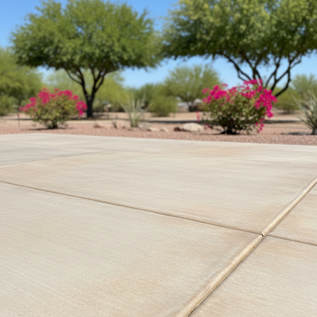 Completed concrete patios work at a residential property in Glendale, AZ