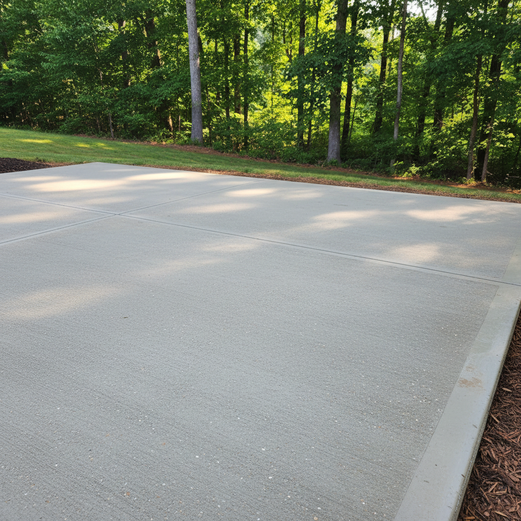 Completed concrete patios work at a residential property in Kingsport, TN