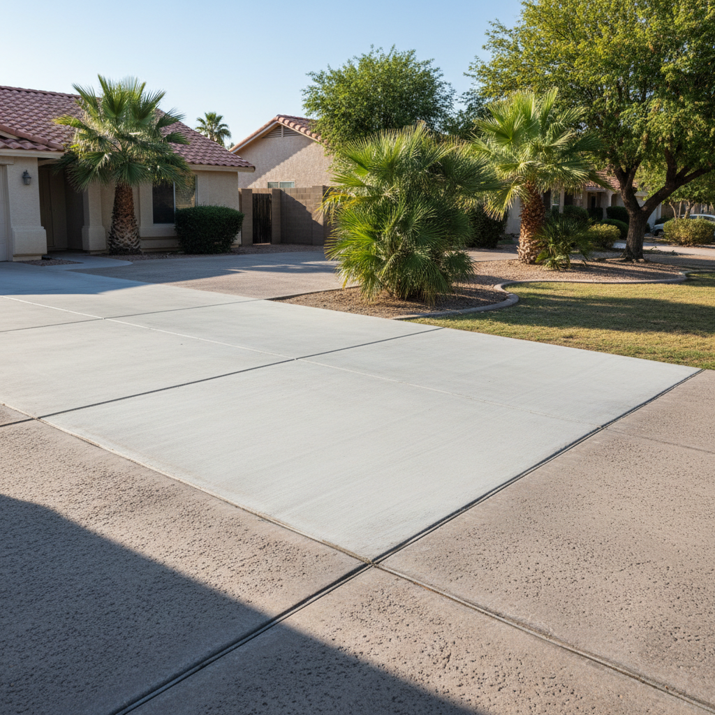 Completed concrete repair work at a residential property in Glendale, AZ