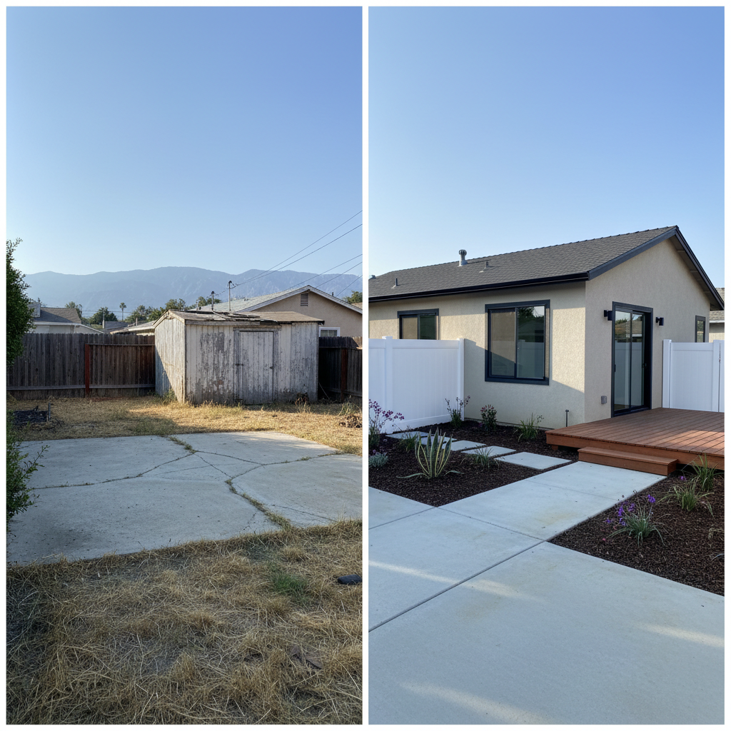 Completed detached adu work at a residential property in Santa Ana, CA