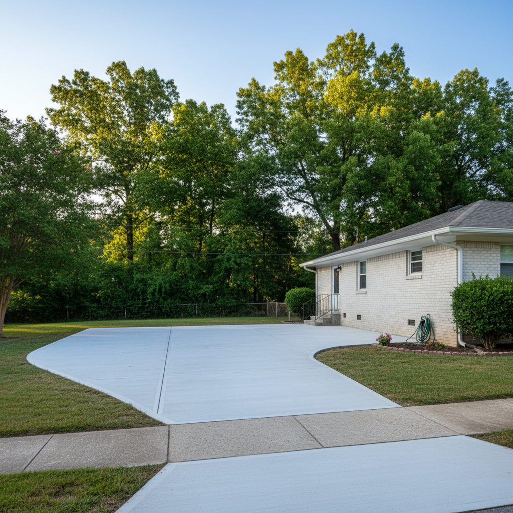 Completed concrete repair work at a residential property in Jackson, TN