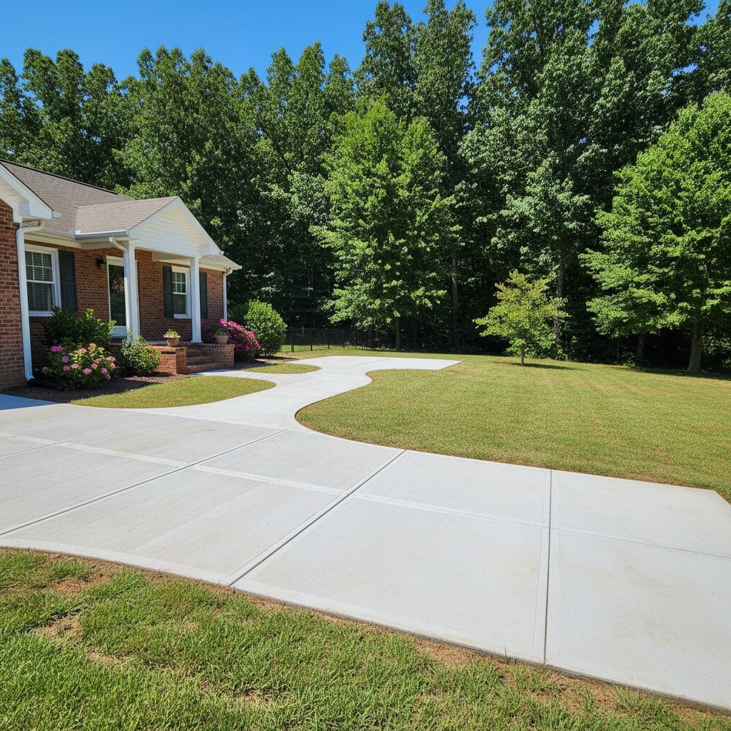 Completed concrete repair work at a residential property in Jackson, TN