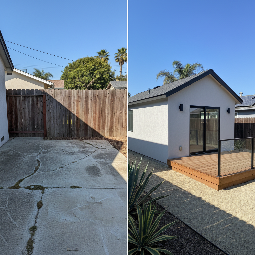 Completed detached adu work at a residential property in Long Beach, CA