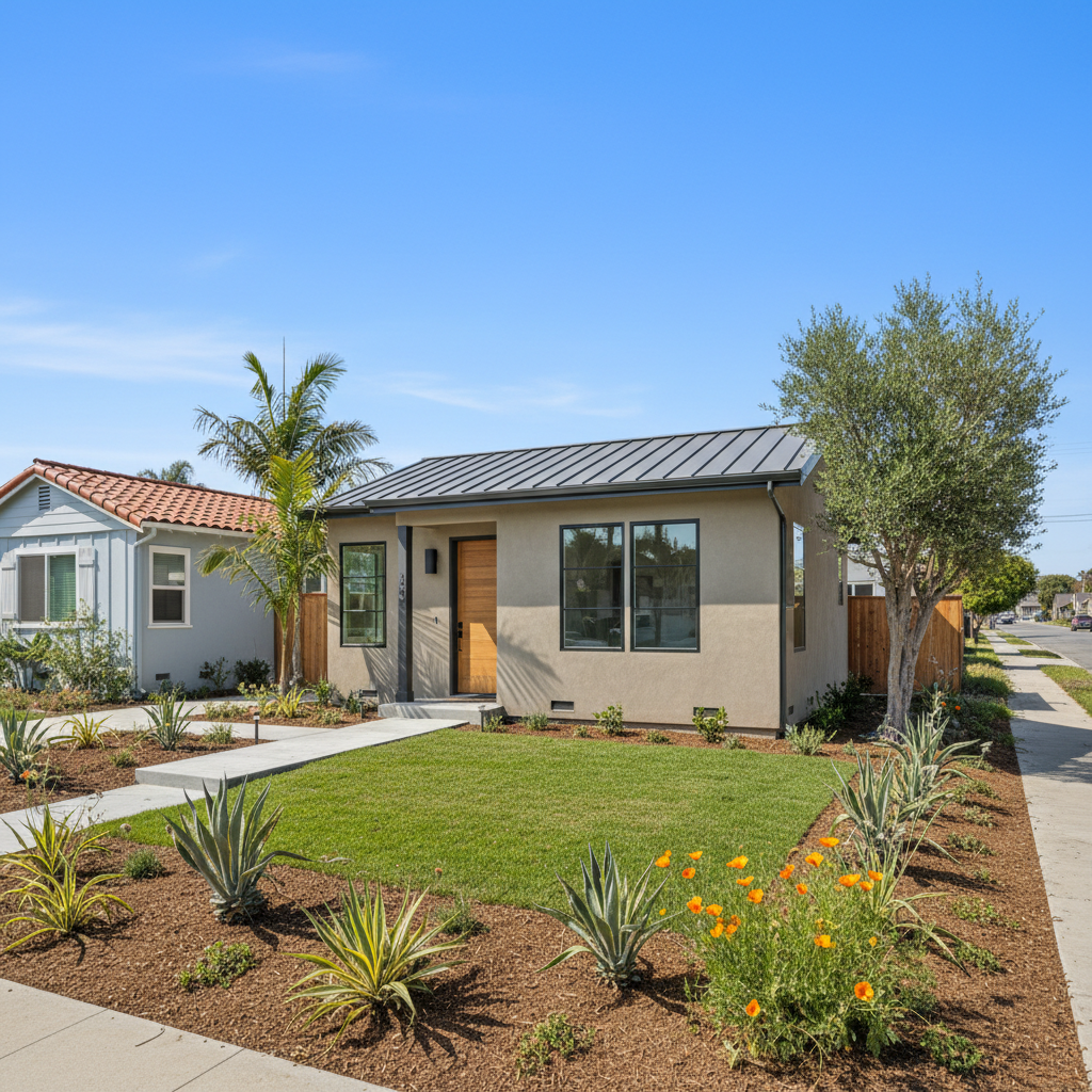 Completed garage conversion work at a residential property in Long Beach, CA