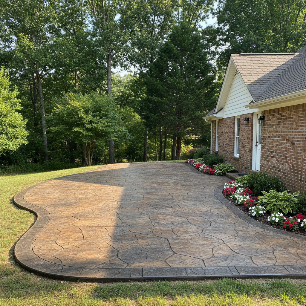 Completed decorative concrete work at a residential property in Dayton, TN