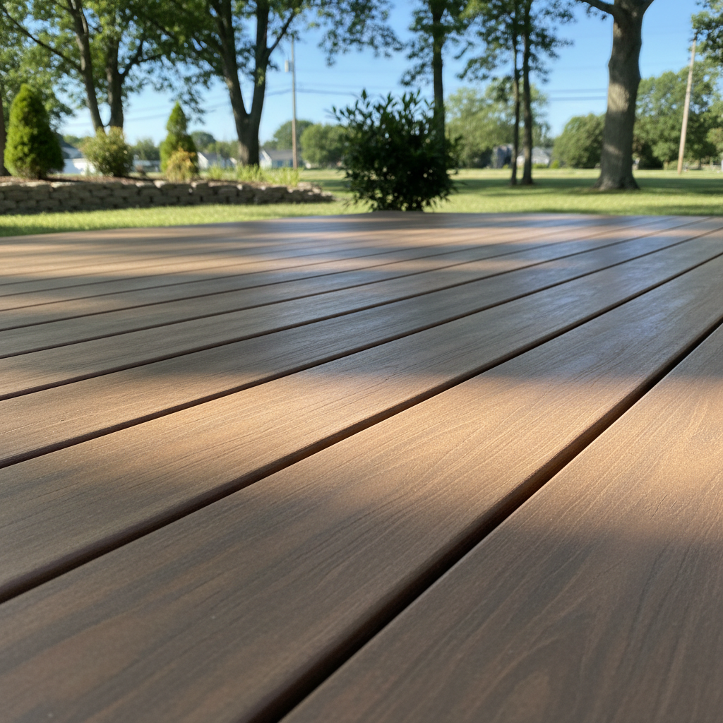 Completed composite decks work at a residential property in Warwick, RI