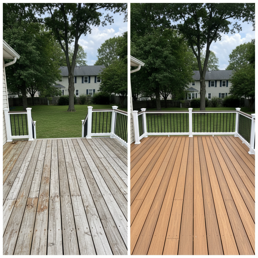 Completed trex decks work at a residential property in Providence, RI