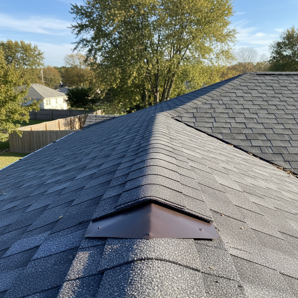 Completed roof repair work at a residential property in Warwick, RI