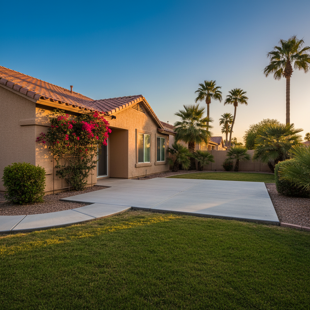Completed concrete flatwork work at a residential property in Glendale, AZ