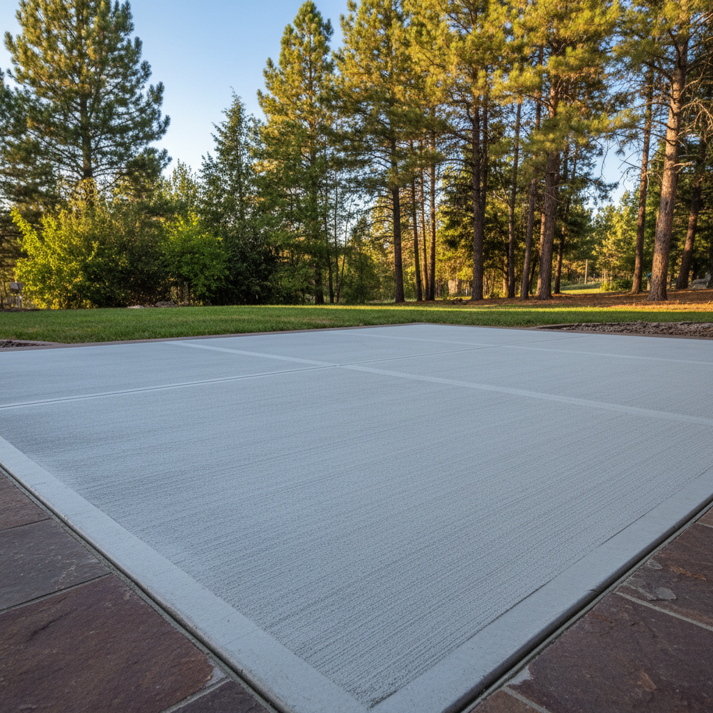 Completed concrete installation work at a residential property in Flagstaff, AZ