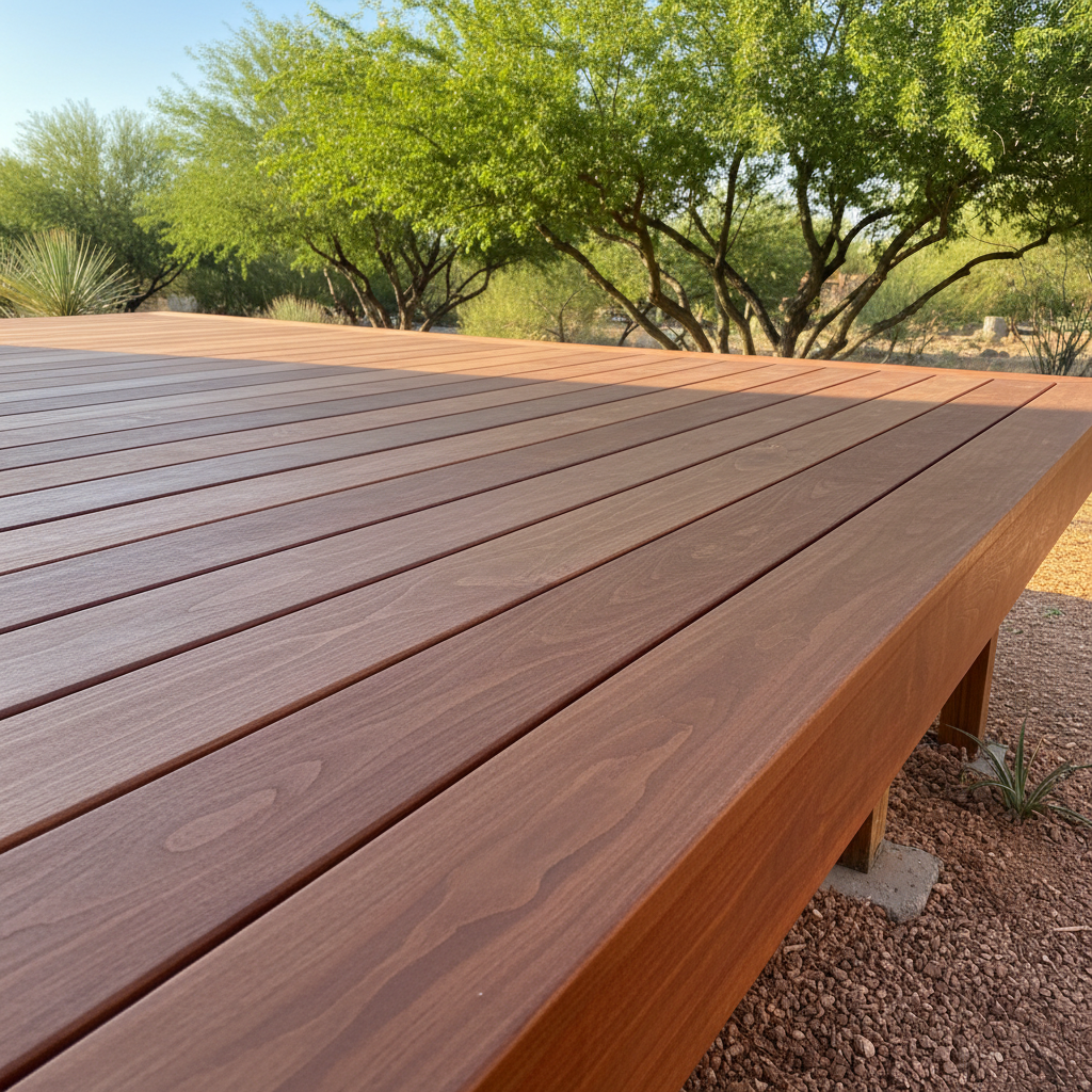 Completed deck construction work at a residential property in Tempe, AZ