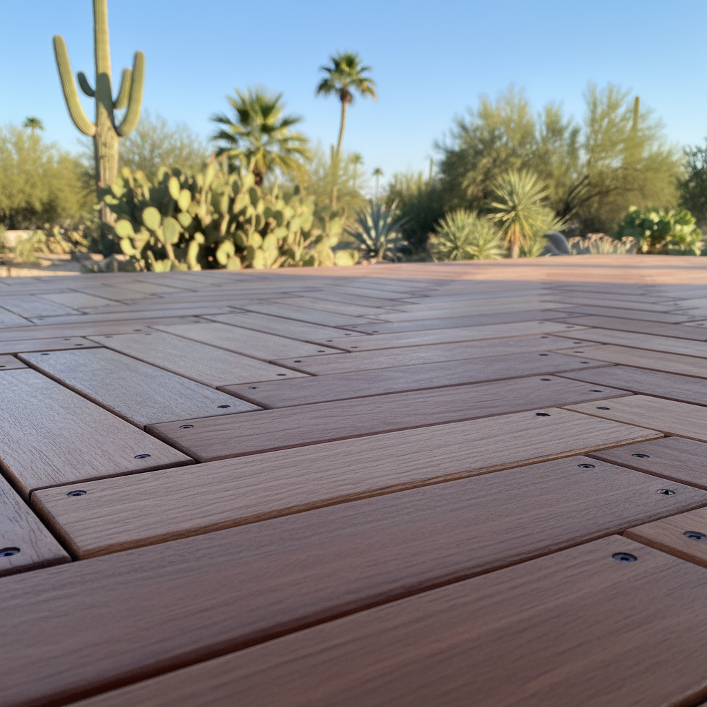 Completed deck construction work at a residential property in Phoenix, AZ