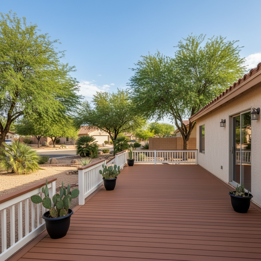 Completed composite decks work at a residential property in Laveen, AZ