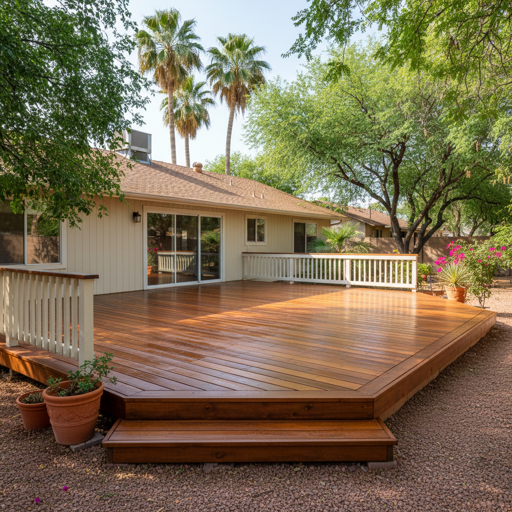 Completed deck painting & staining work at a residential property in Laveen, AZ