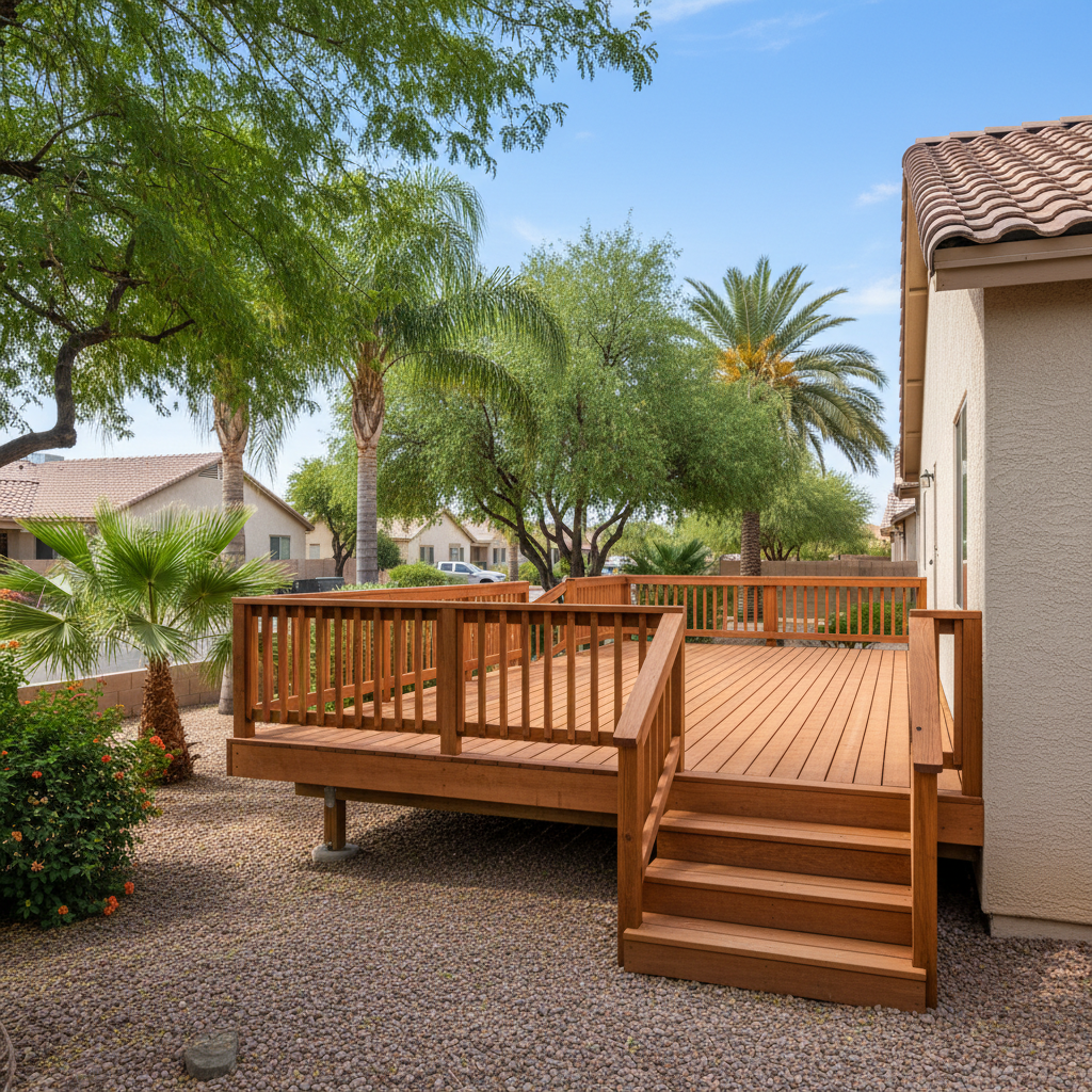 Completed deck repair work at a residential property in Laveen, AZ