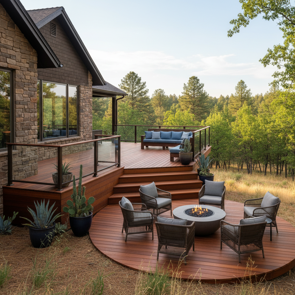 Completed deck construction work at a residential property in Flagstaff, AZ