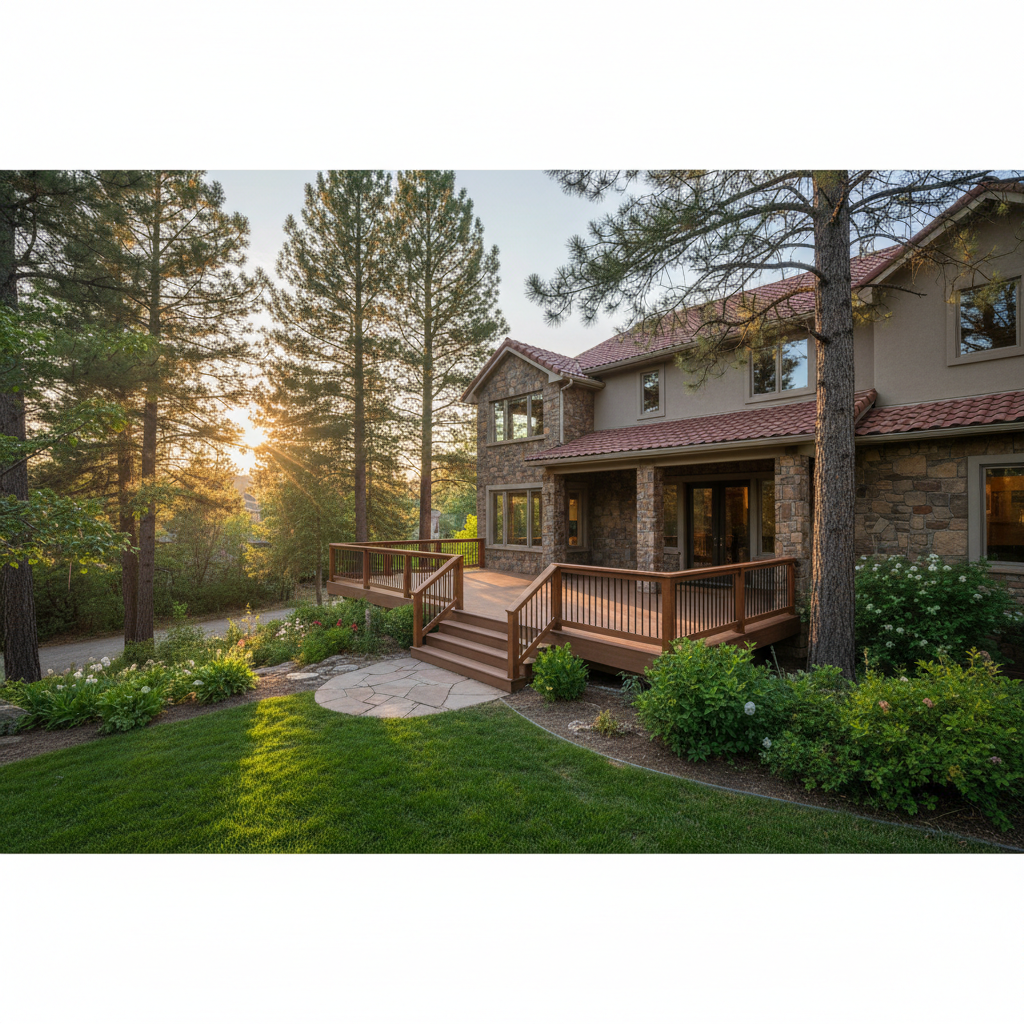 Completed deck construction work at a residential property in Flagstaff, AZ