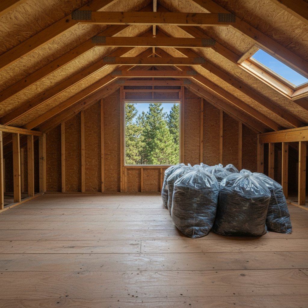 Completed insulation removal work at a residential property in Flagstaff, AZ