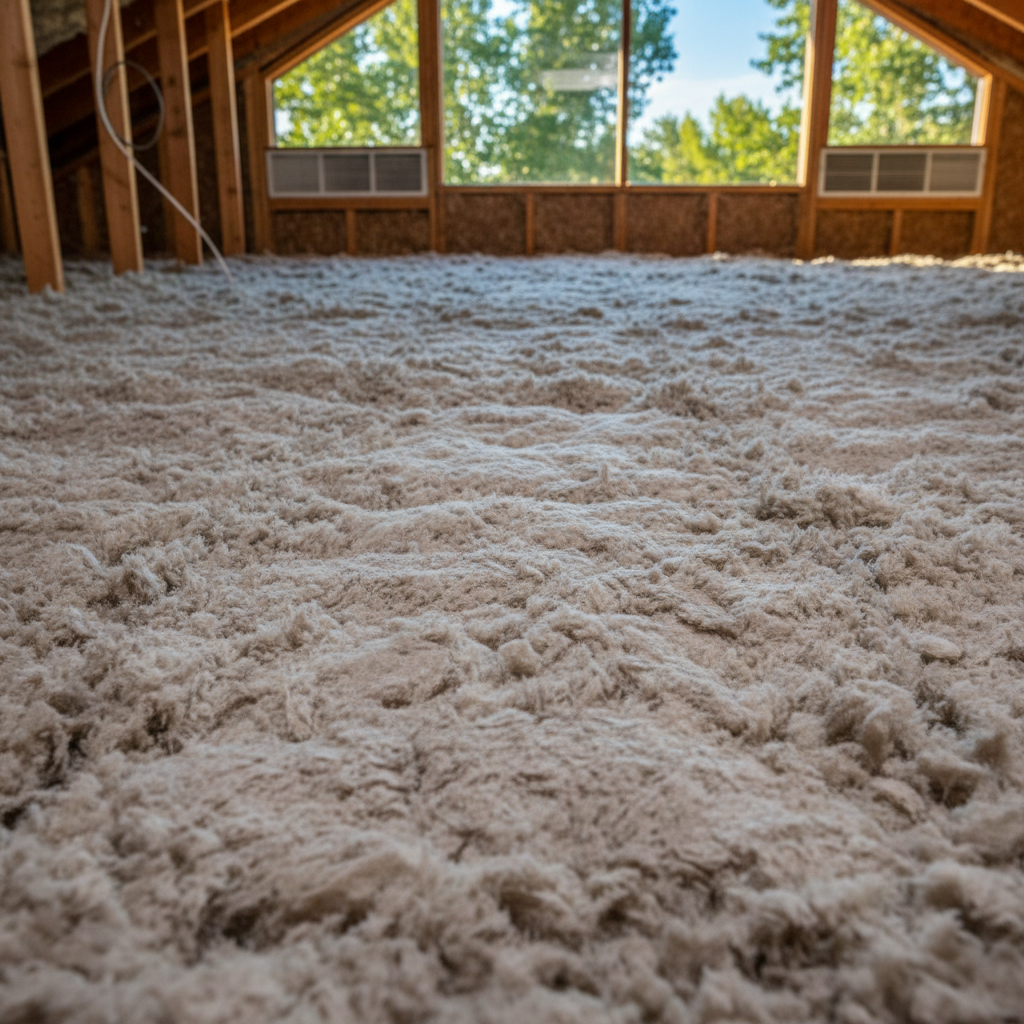 Completed attic insulation work at a residential property in Flagstaff, AZ