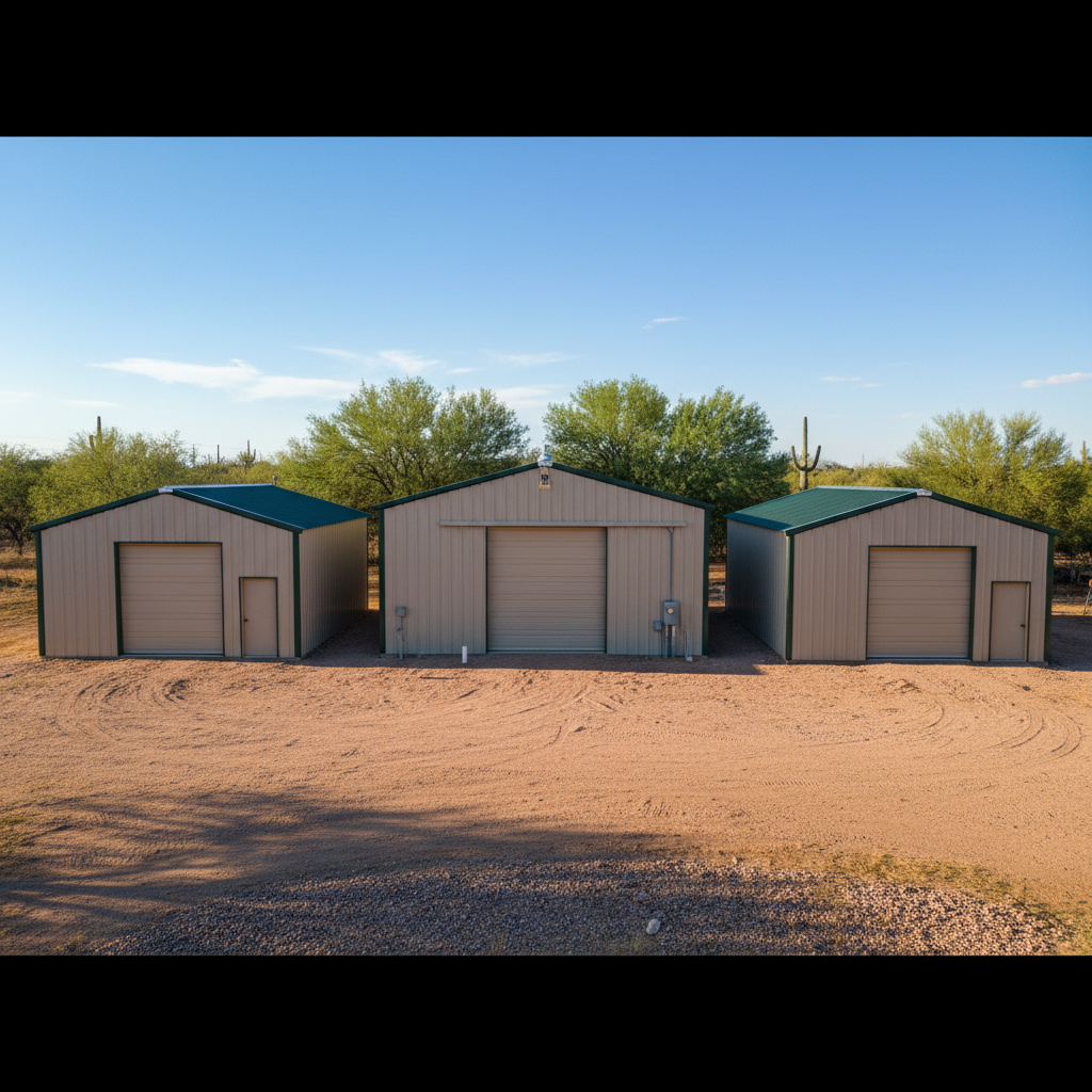 Completed metal pole barns work at a residential property in Apache Junction, AZ