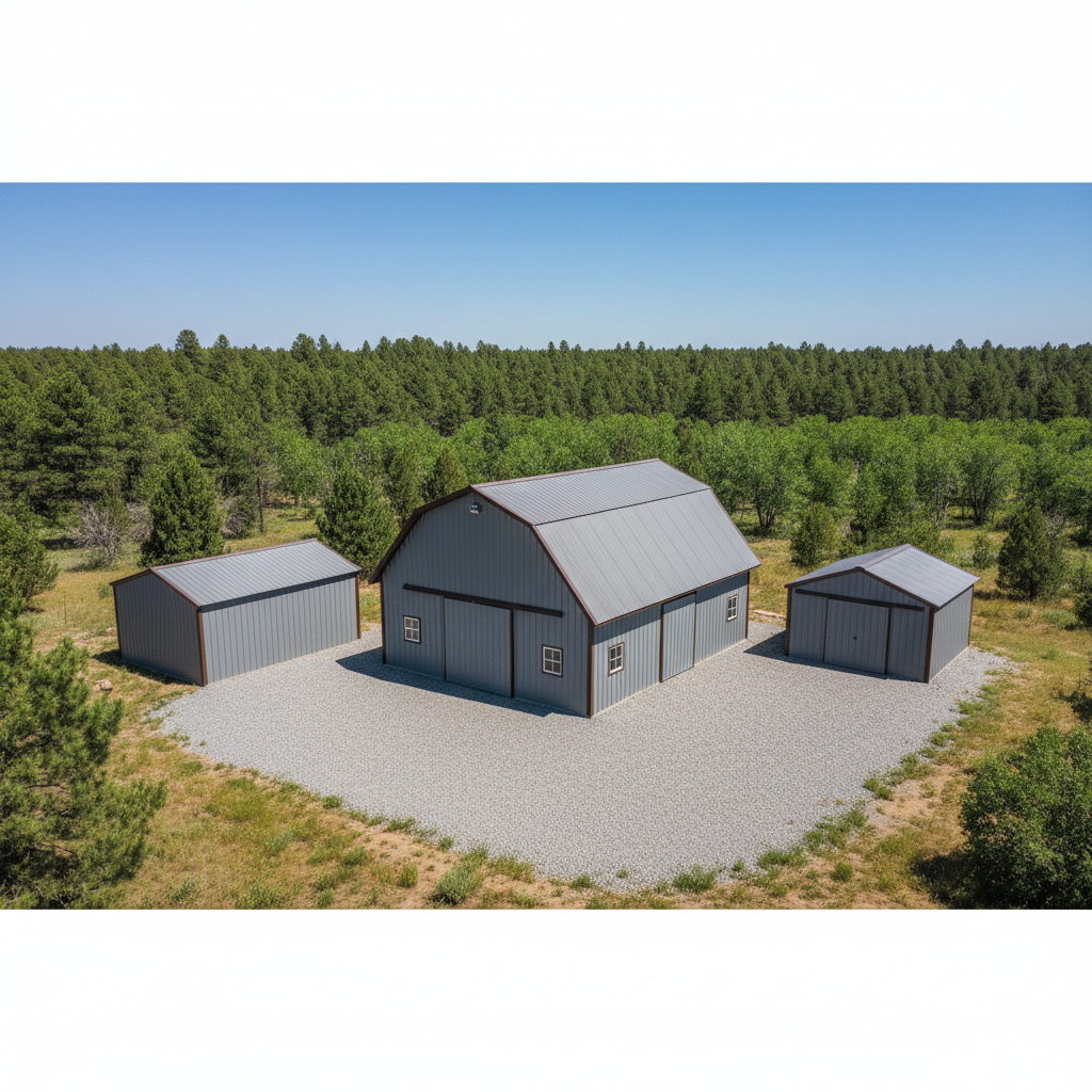 Completed metal pole barns work at a residential property in Snowflake, AZ
