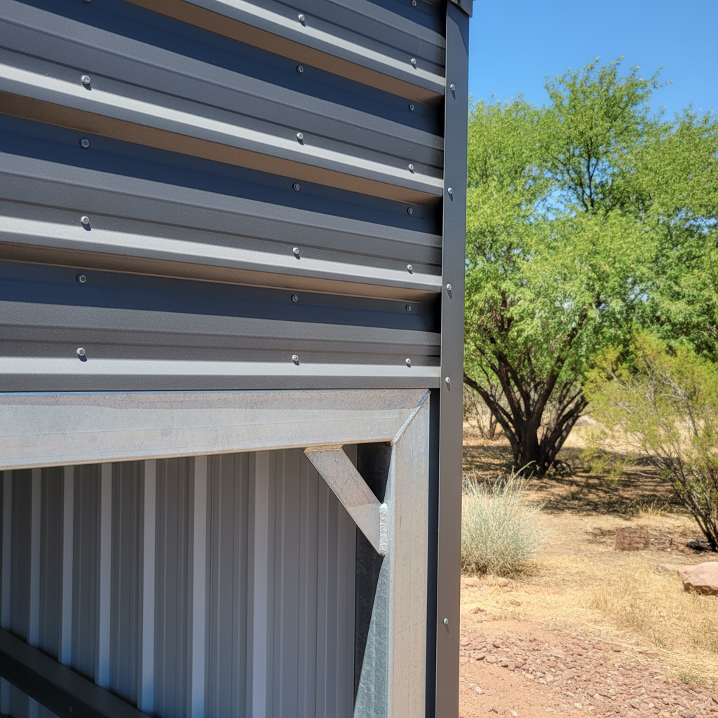 Completed metal frame garages work at a residential property in Snowflake, AZ