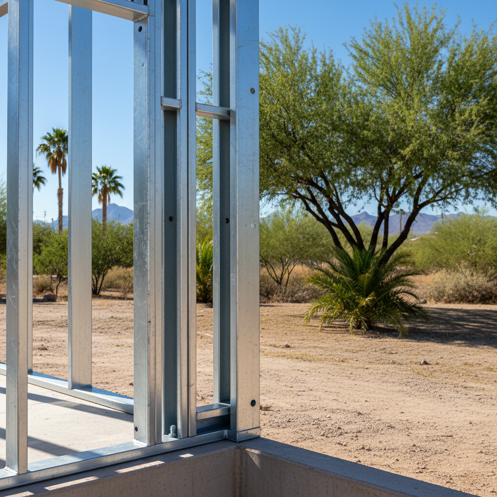 Completed steel frame erection work at a residential property in El Mirage, AZ