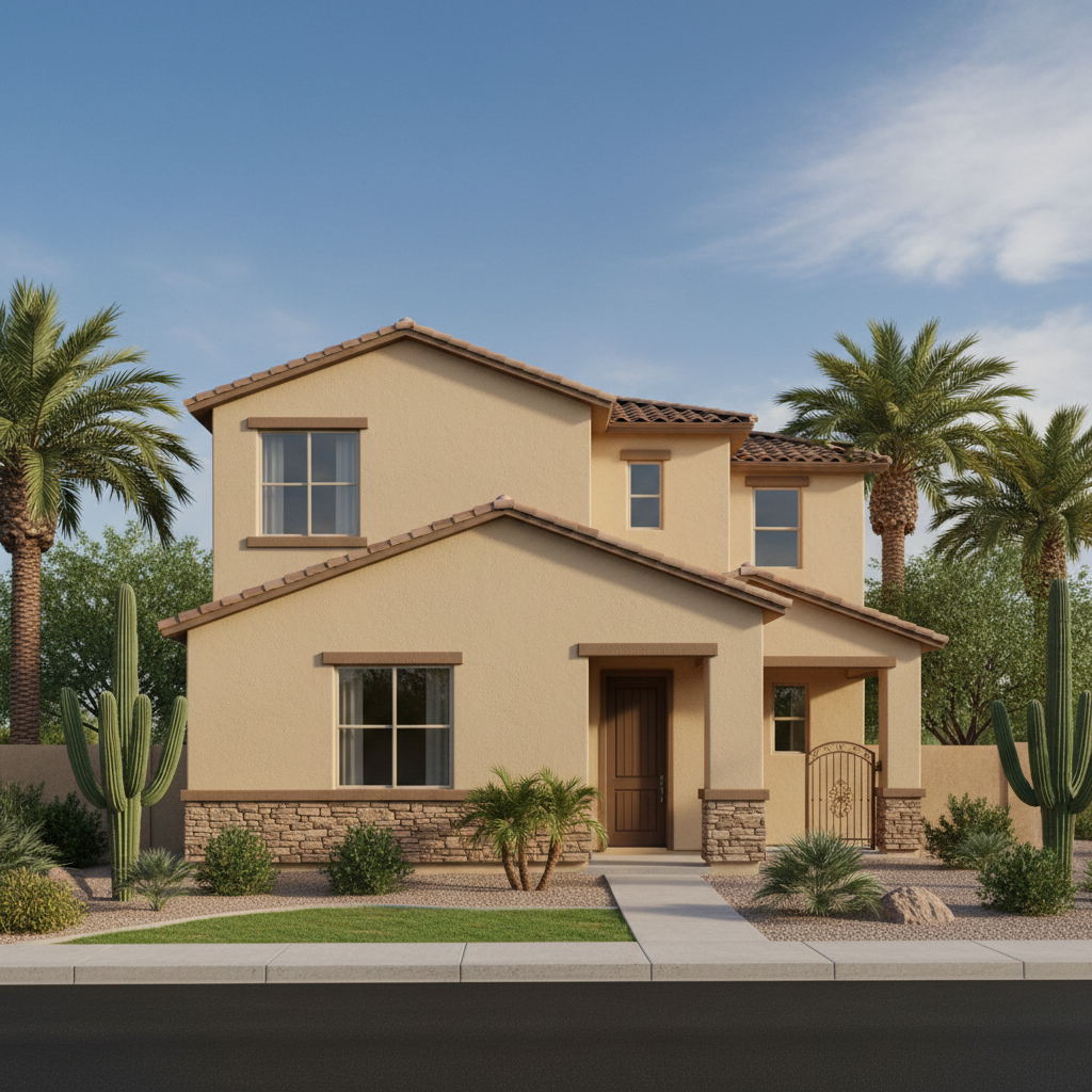 Completed residential stucco work at a residential property in Glendale, AZ