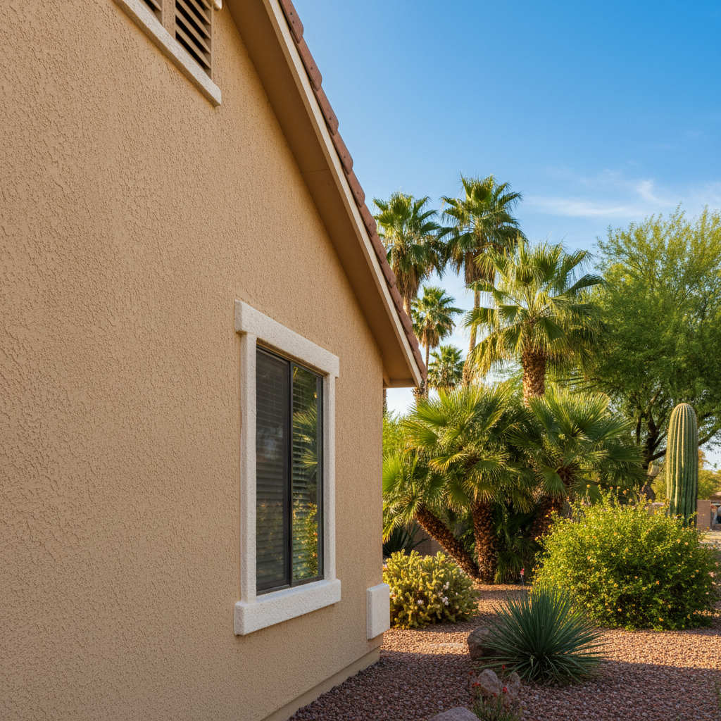 Completed commercial stucco work at a residential property in Phoenix, AZ