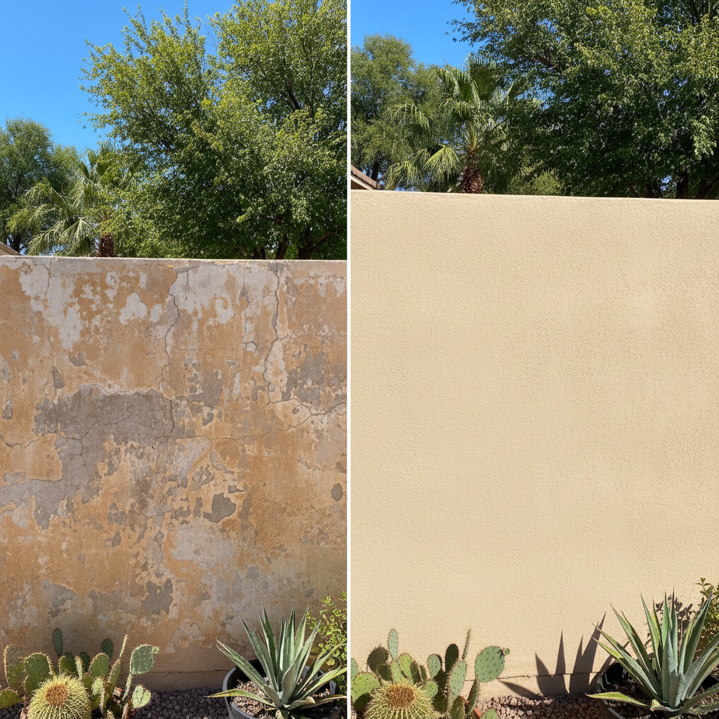 Completed stucco installation work at a residential property in Glendale, AZ