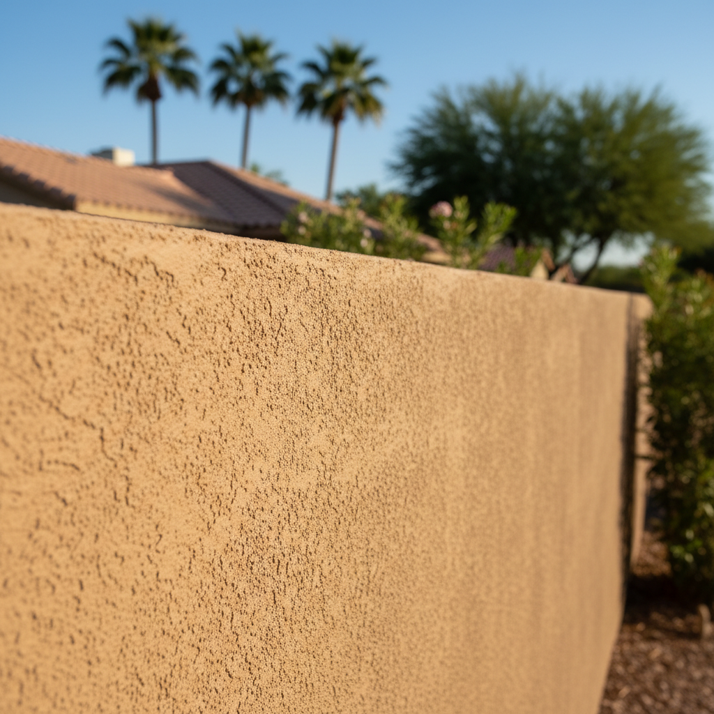 Completed stucco repair work at a residential property in Glendale, AZ
