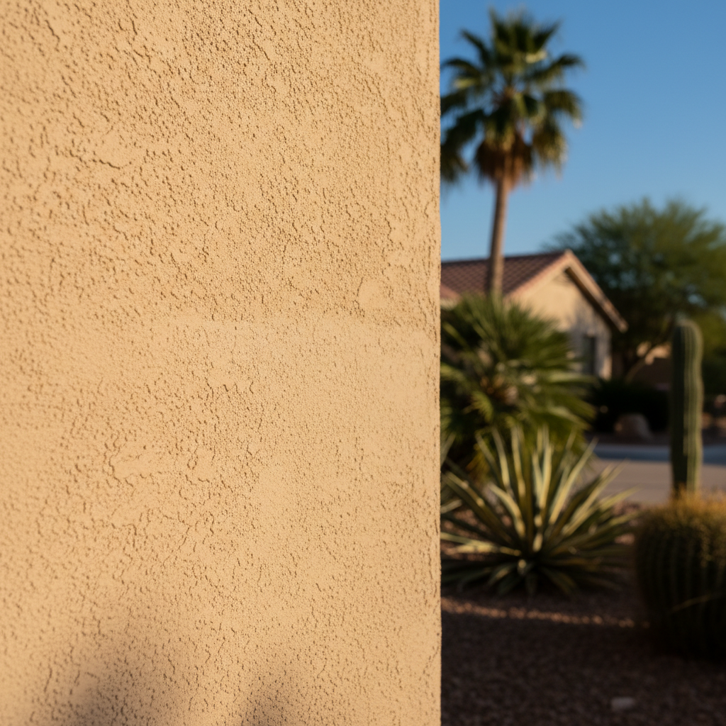 Completed stucco repair work at a residential property in Mesa, AZ